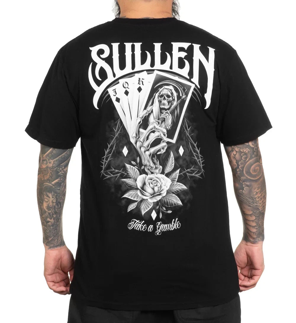 Sullen Art Collective True Artist Punk Pin Up Tattoo Men's Premium Tee GAMBLE