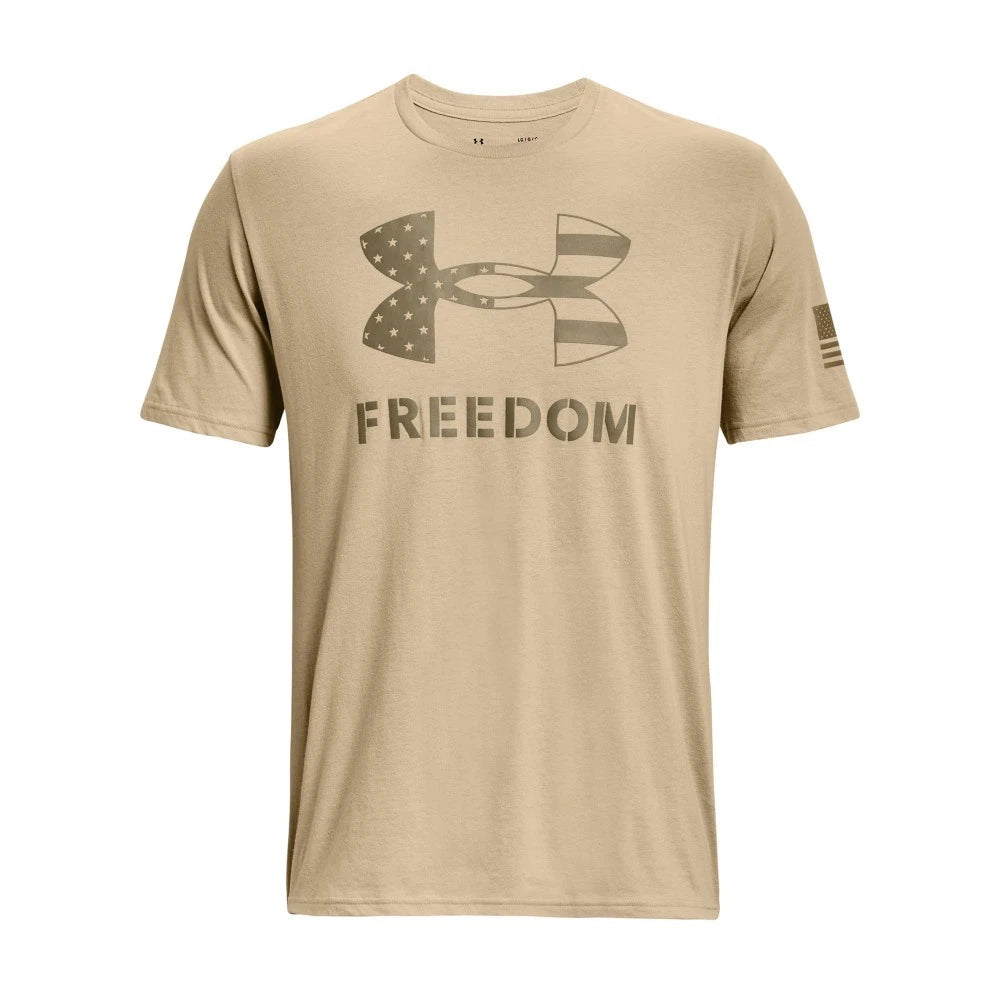 Under Armour 1370811 Men's UA Freedom Logo T-Shirt, Sand/Federal Tan, Large