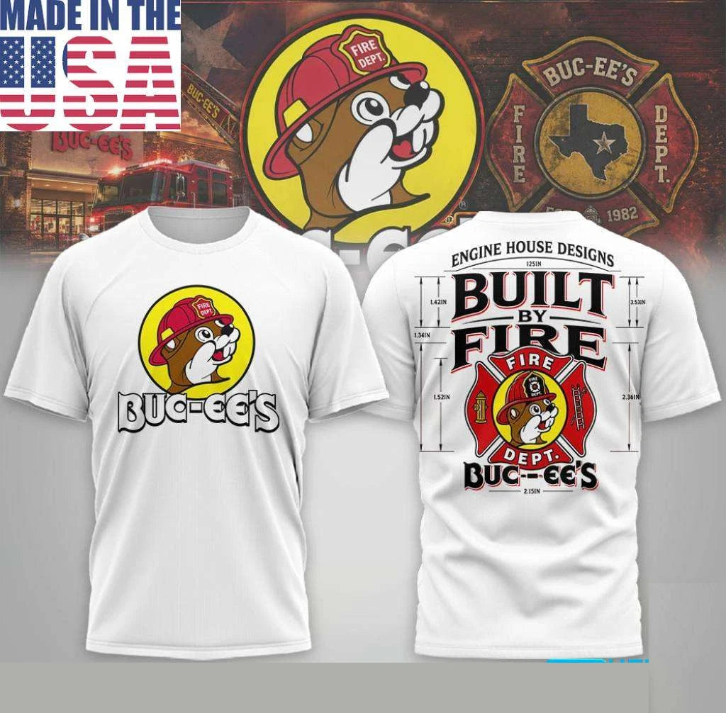 Buc-ee’s Firefighter Engine House Designs Double Sided Unisex Full Sizes S-5XL