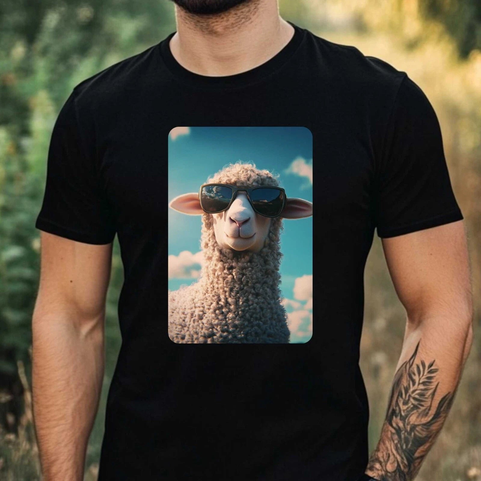 Mens Sharp Sunglasses Print Cotton T-Shirt Size XS to 5XL