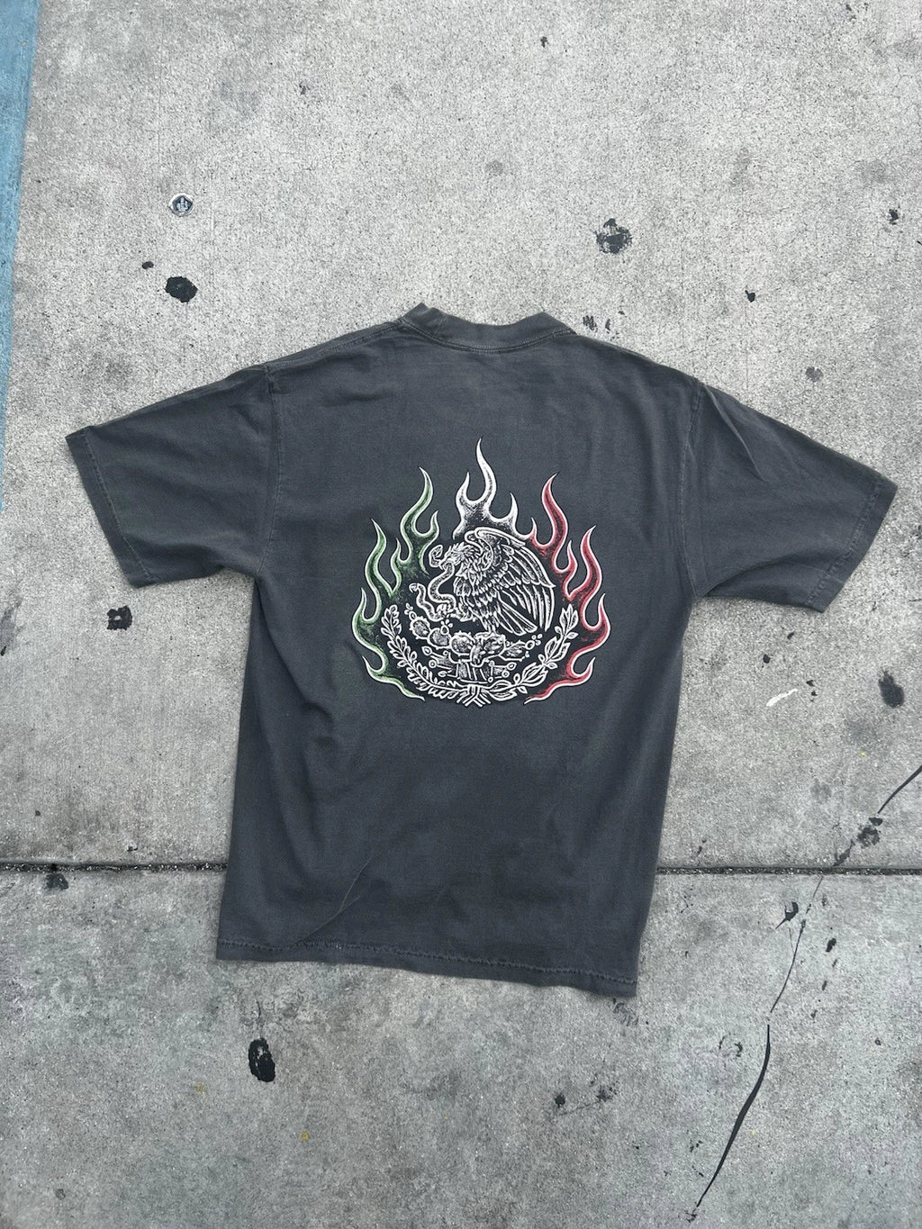 Mexico Shakawear Garment Dye Men’s Black Graphic oversize t shirt