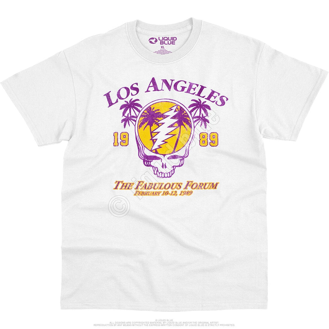 GRATEFUL DEAD-LA DEAD-THE FABULOUS FORUM 1989-WHITE T-SHIRT S-M-L-XL-3X Garcia