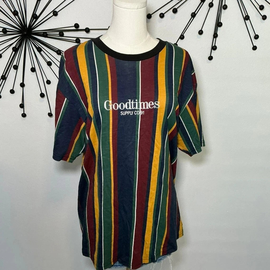 Goodtimes Supply Co 91 Striped Tee Multicolor Oversized Skater Streetwe