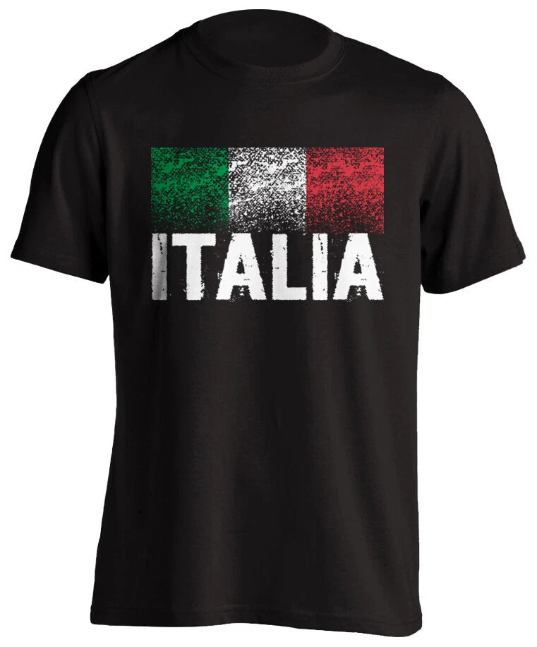 Italia Italy Flag Distressed Grunge Short-Sleeve Unisex T-Shirt Soccer Pride New