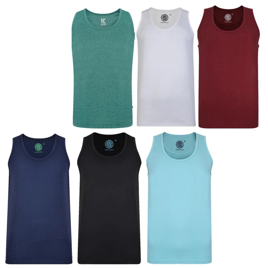 Kam Mens Big King Size Sleeveless Vest Casual Crew Neck Summer Tank Tops 2XL-8XL