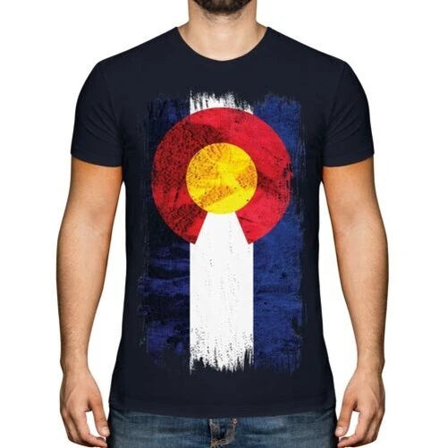 Colorado State Grunge Flag Mens T-Shirt Coloradan Shirt Jersey Gift