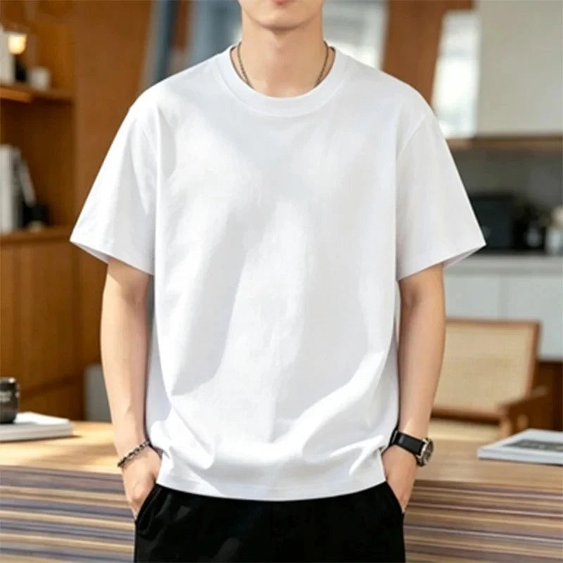 Mens Plain T-Shirt 100% Cotton Heavy Blend High Quality Short Sleeve Tee
