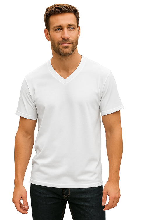 A1 Men's Black V-Neck T-Shirts| white |multipack  | Soft Cotton | Size 3X- large