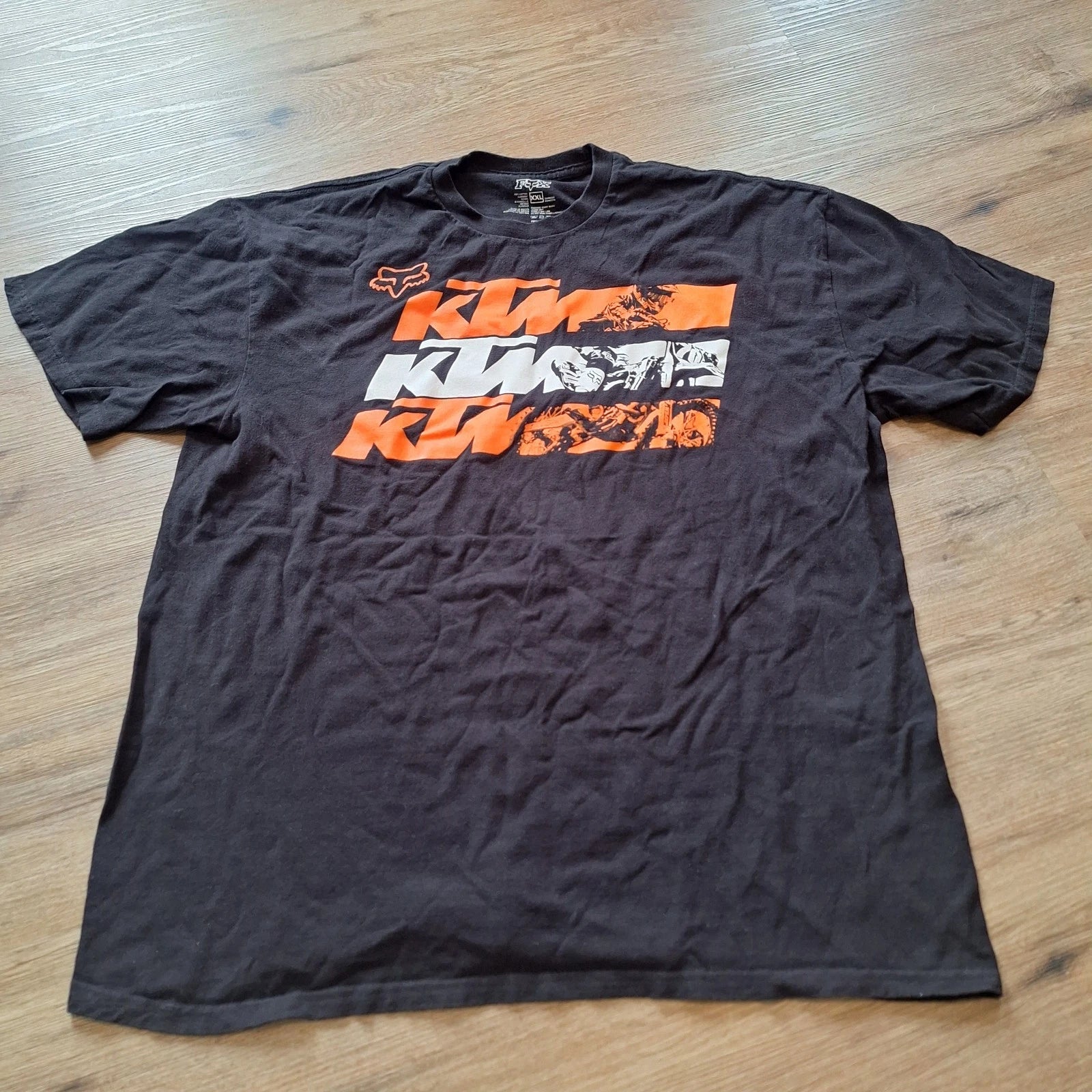 Vtg Y2K FOX Racing x KTM Mens XXL Black T Shirt Preppy Jesse Pinkman Grunge 2XL