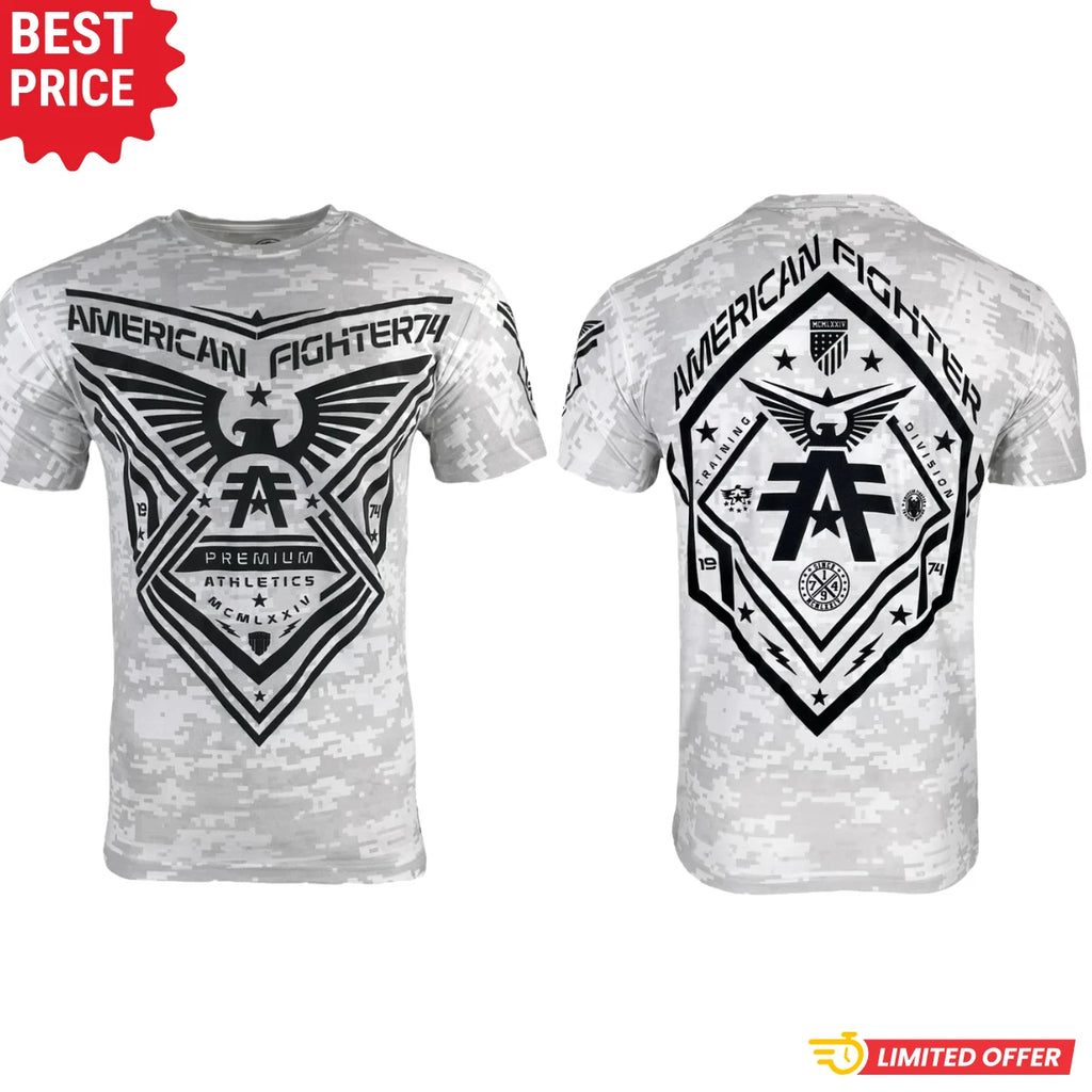 NEW ! MMA Fighter T Shirt Athletic Training Graphic Tee Premium Casual Men White