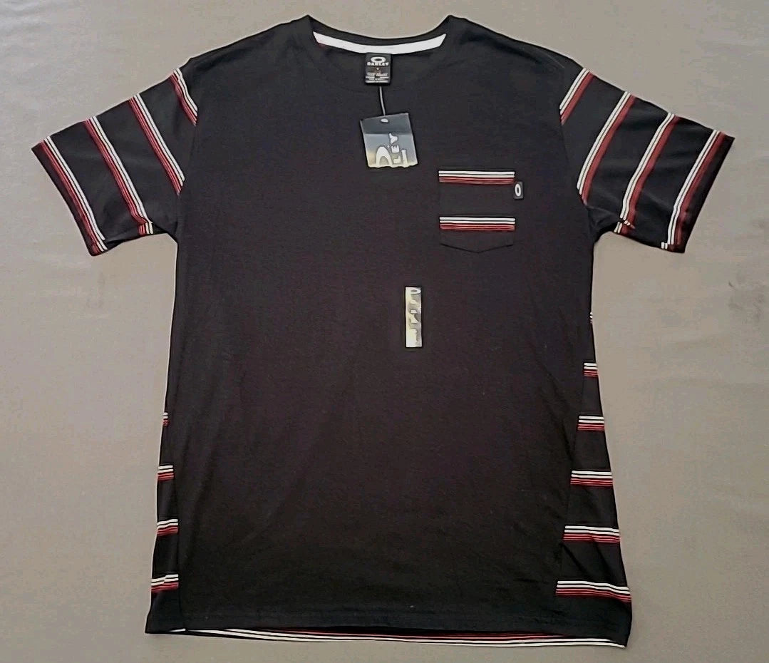 Oakley NWT XL Black/Red Striped  Pocket Shirt. Vintage 90s,Y2K Skater Grunge