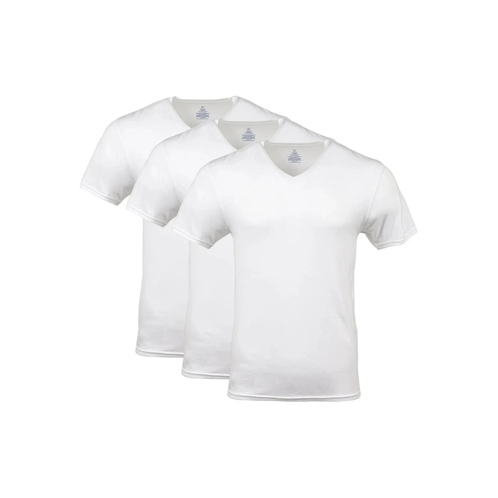 3-Pack White V-Neck T-Shirts S, Odor Control-Moisture Wicking-Tag Free, S ✔️