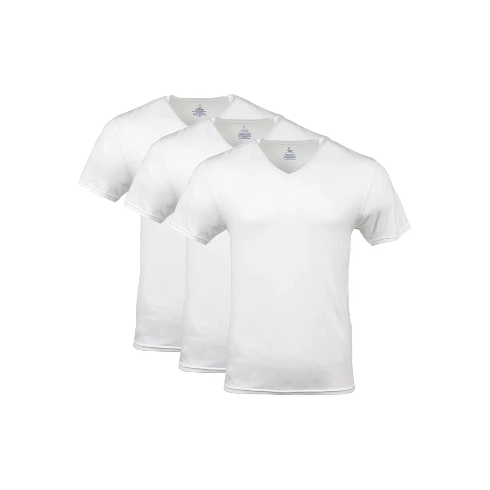 3-Pack White V-Neck T-Shirts S, Odor Control-Moisture Wicking-Tag Free, S ✔️