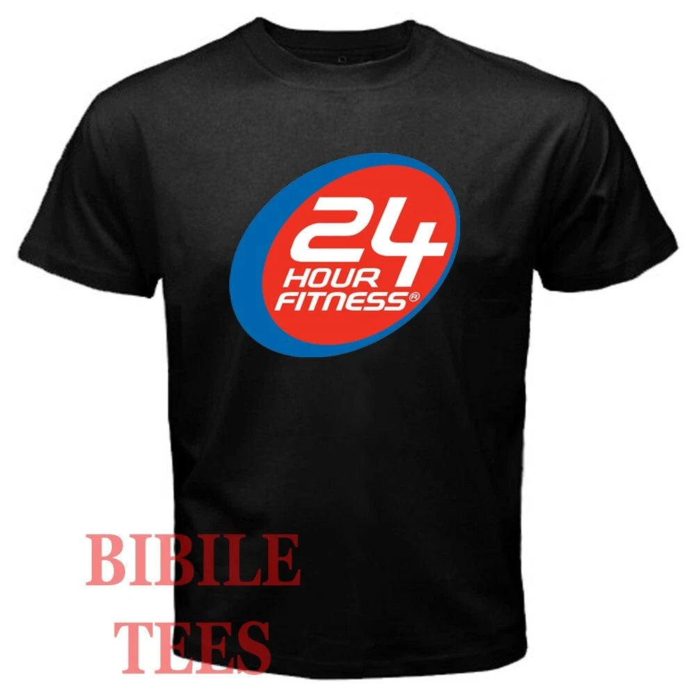 24 Hours Fitness Gym Men's Black Size S to 5XL