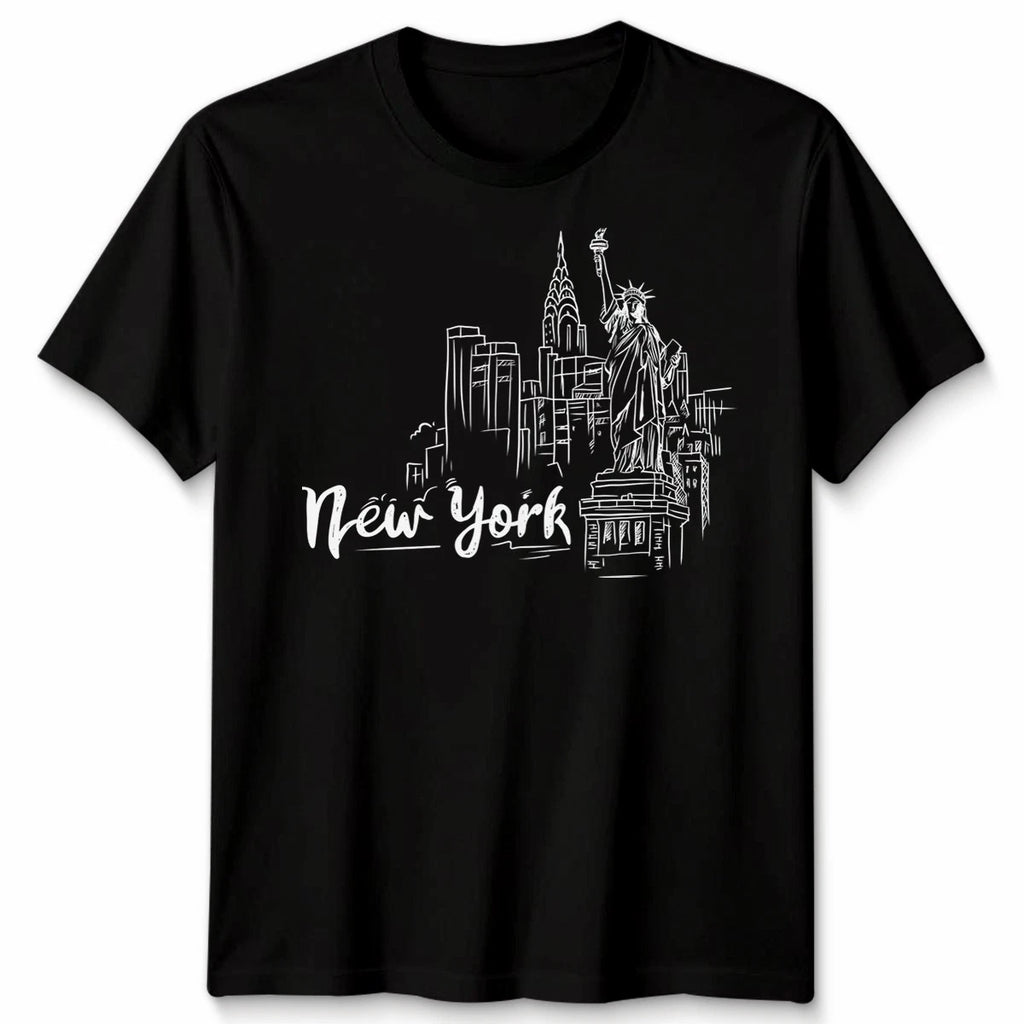 New York Landmarks City Statue Of Liberty mens T-Shirt Womens Tee Graphic Tee