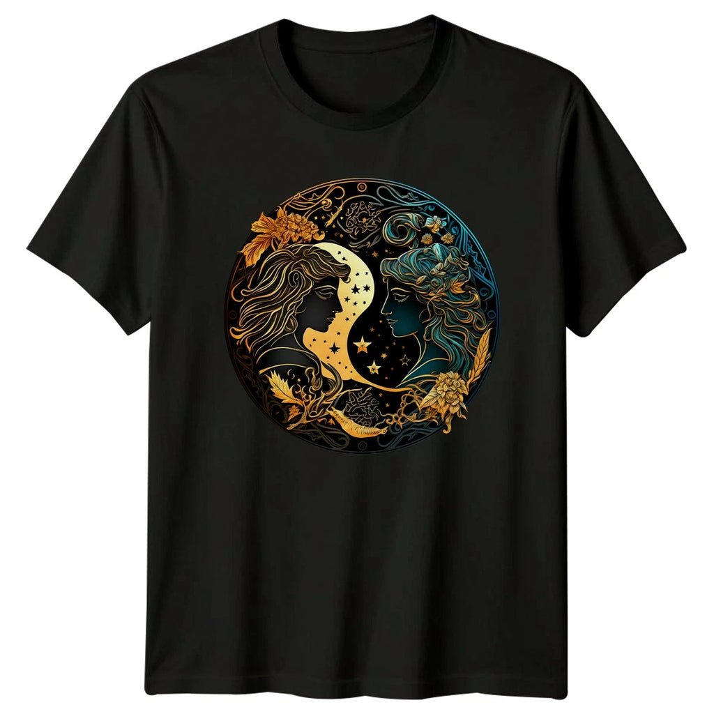 Gemini Astrology Celestial Twins Womens T-Shirt Birthday Gift For Her