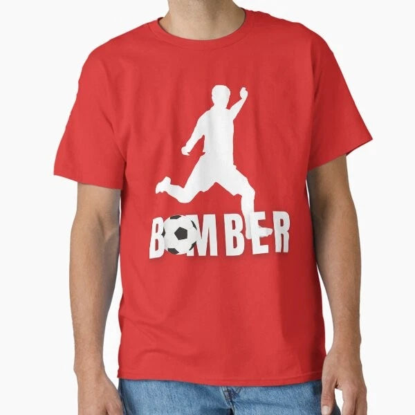 Footballer Bomber With Vintage Soccer Ball Class Made in USA/AUS T-Shirt S-2XL