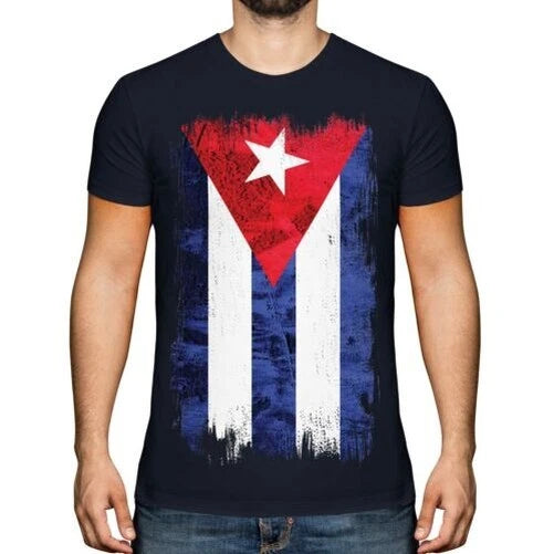CUBA GRUNGE FLAG MENS T-SHIRT TEE TOP CUBAN SHIRT FOOTBALL JERSEY GIFT