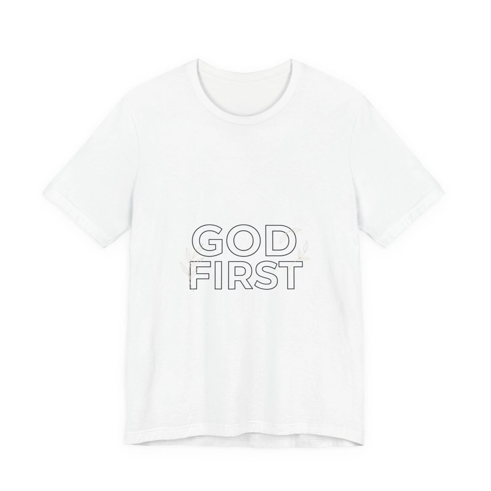 God First outline text tee | hollow font design, minimalist typography