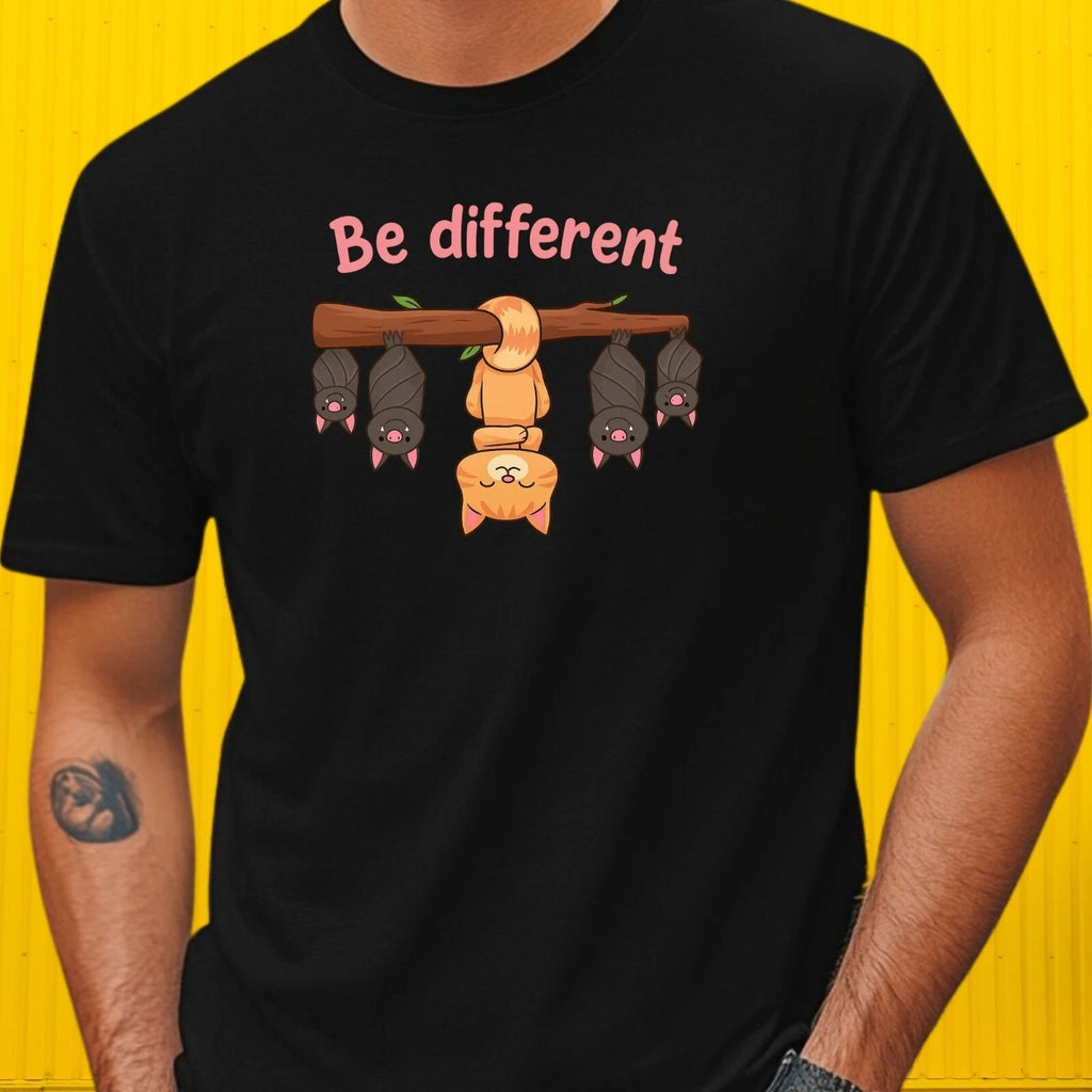 Mens Be Different Motif Cotton T-Shirt Size XS to 5XL