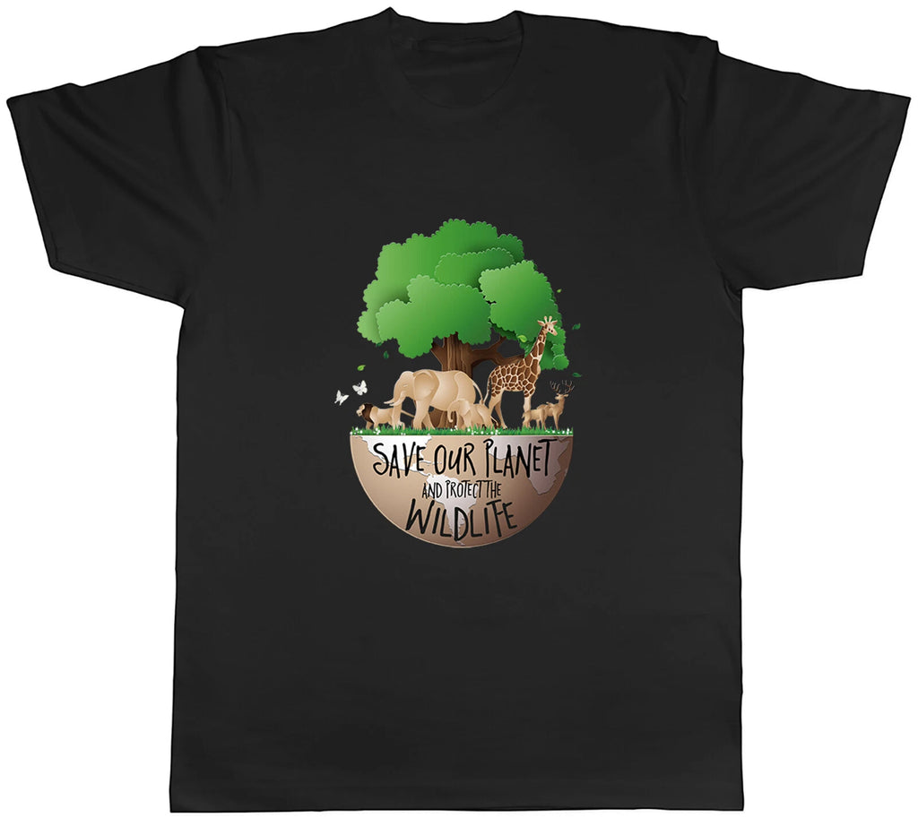 Save Our Planet Protect Our Wildlife Mens Unisex T-Shirt Tee