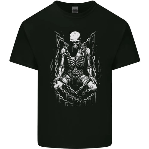 A Skeleton in Bondage Skull Horror Gothic Goth Mens Cotton T-Shirt Tee Top