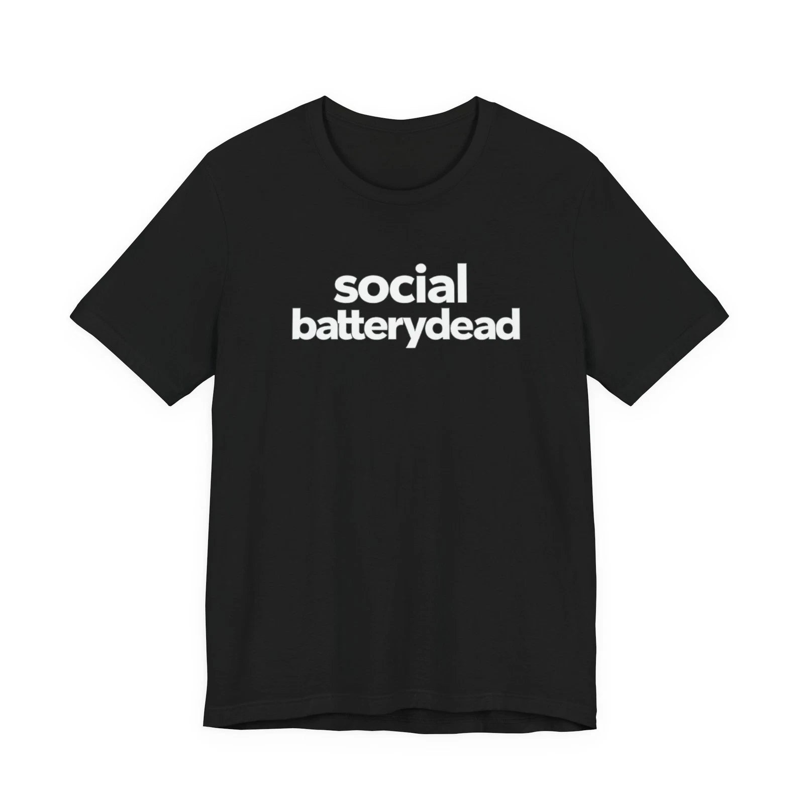 Social Battery Dead Shirt Funny Introvert Minimalist Unisex Tee