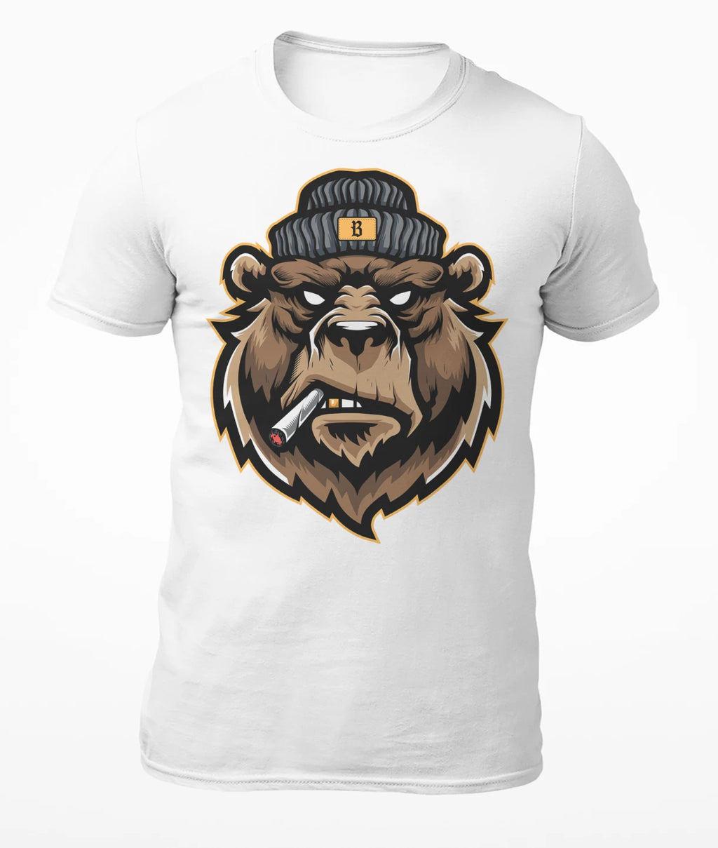 Gangsta Bear Wearing Hat - Men's T-Shirt - Women's T-Shirt