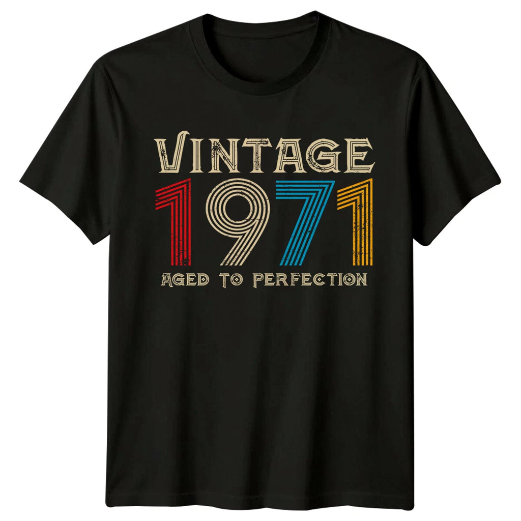 Vintage 1971 Mens T-Shirt Aged To Perfection 55th Birthday Gift