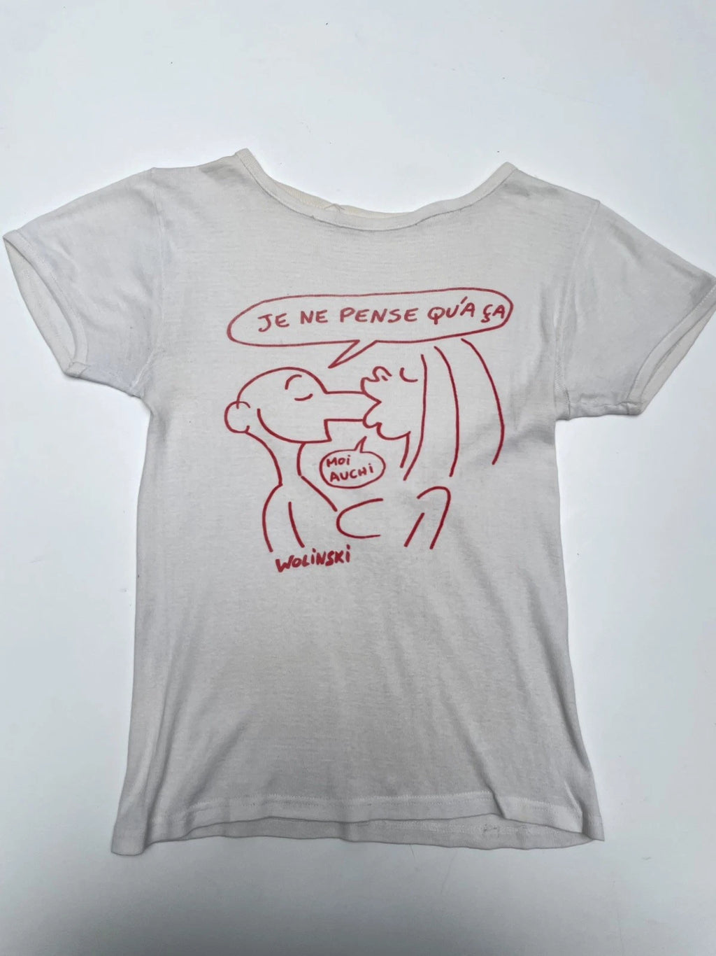 Vintage Wolinski French Cartoon T-Shirt 70s/80s Graphic Promo Tee Rare