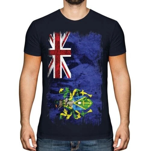 Pitcairn Grunge Islands Flag T-Shirt Jersey Gift Clothing Shirt