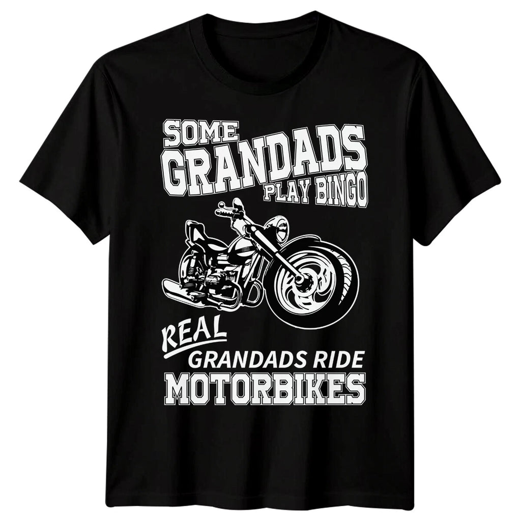 Mens Motorbike Grandad Funny Fathers Day T-Shirt Tee Best Dad Ever Papa Life #FD