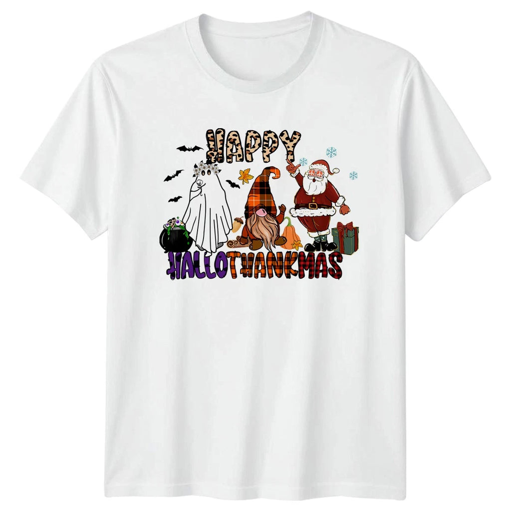 Happy Hallothanksmas Unisex T-Shirt Holiday Christmas Gift For Him And Her