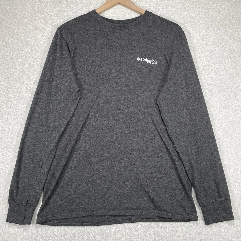 Columbia PHG Shirt Mens M Gray Outdoor Long Sleeve Hunting Crew Neck