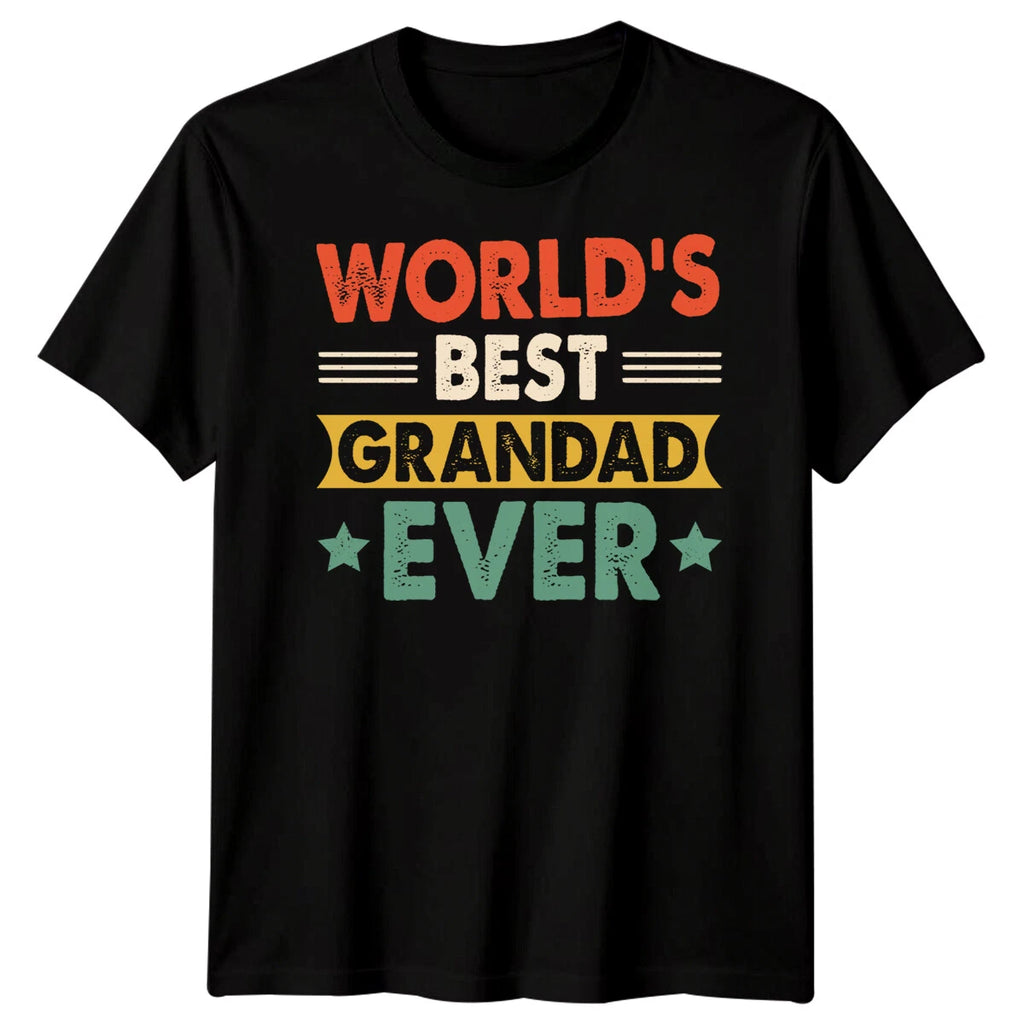 Mens Worlds Best Grandad Ever Funny Fathers Day T-Shirt Tee Dad Papa Life #FD