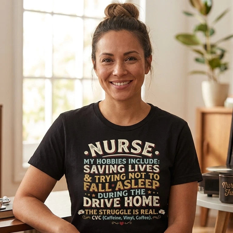 Retro Nurse Typography Tee Funny Shirt Nursing Student Gift Apparel
