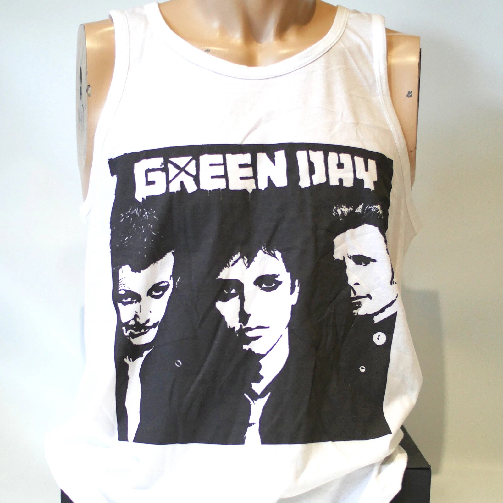 Green Day Punk Rock T-shirt Sleeveless Vest Top White Unisex S-2XL