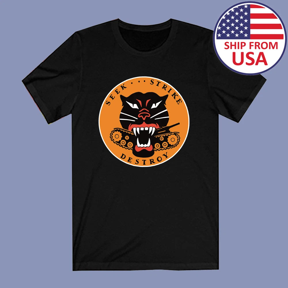 Tank Destroyer Panther Hellcat World War II Army Military Black Size S to 3XL