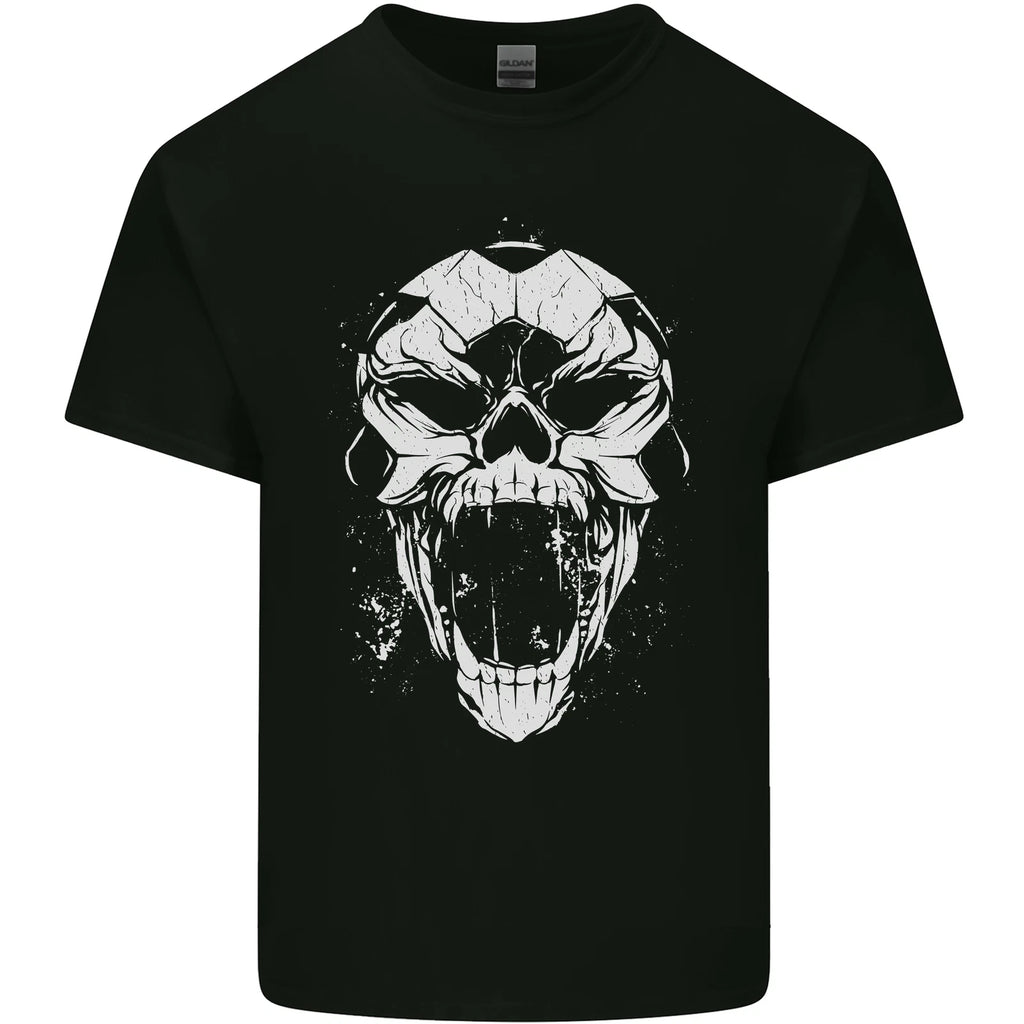 A Football Skull Footy Soccer Mens Light Cotton T-Shirt