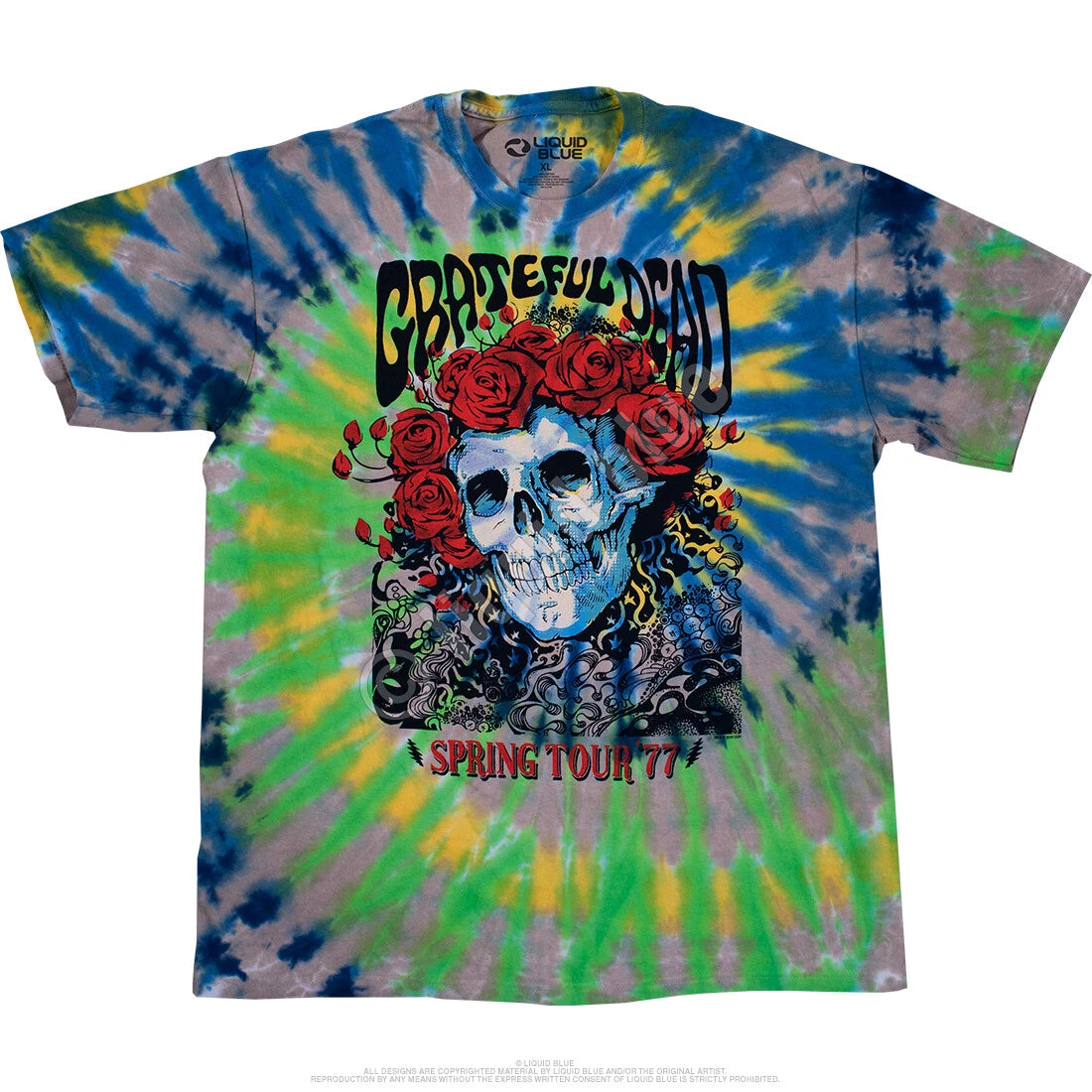 GRATEFUL DEAD-BERTHA 77-TIE DYE T-SHIRT S-M-L-XL-2X,3X Garcia,Wier,Hart,Lesh