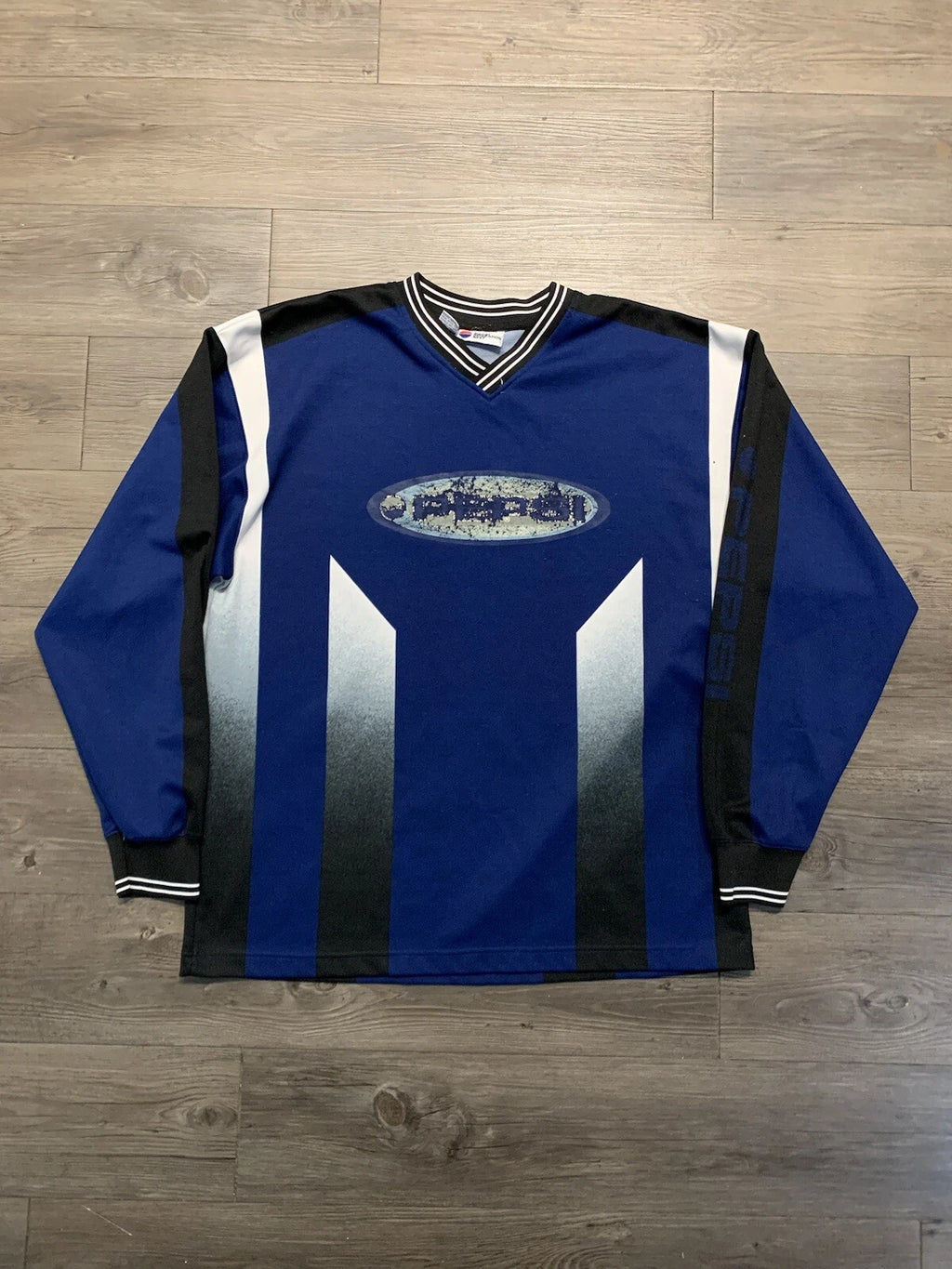 Vintage Pepsi Generation Next Y2K Motocross Jersey L/XL Blue Men’s 90s Soccer