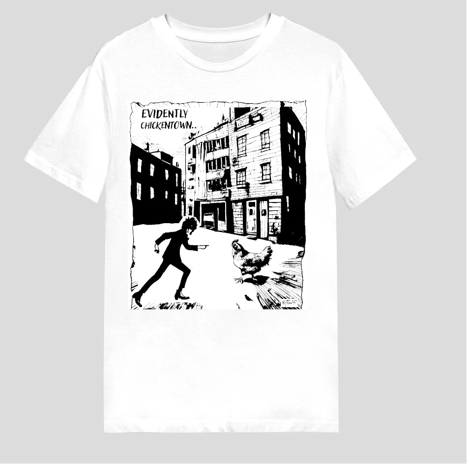 John Cooper Clarke T-shirt Evidently Chickentown