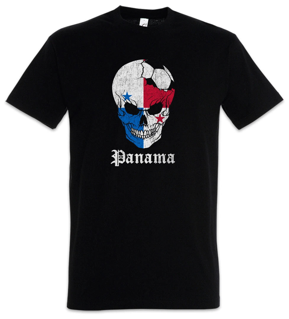 Panama Football Skull I T-Shirt panamanian Soccer Flag Banner World Championship