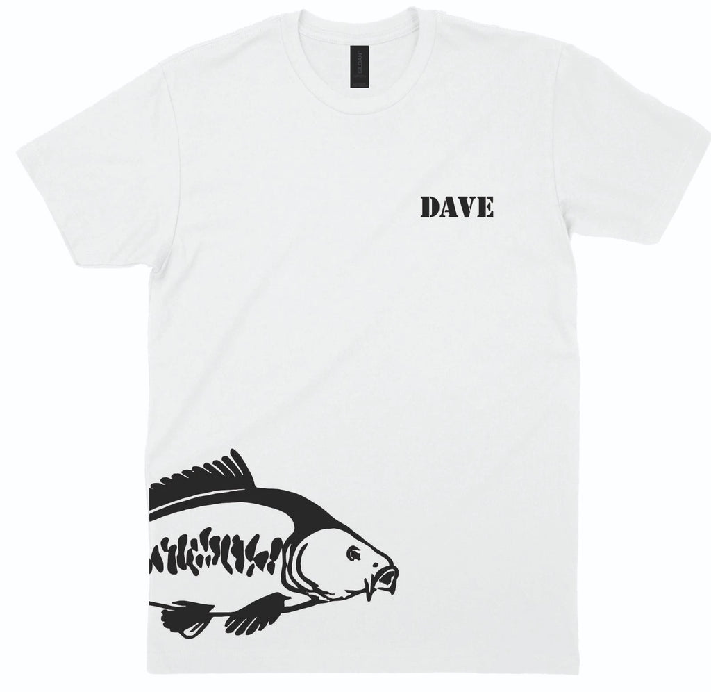 Personalised Carp Fishing T Shirt Custom Name Angler Fisherman Gift