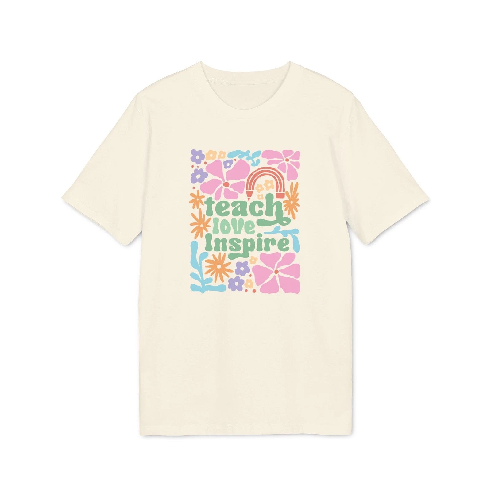Boho Wildflower Teach Love Inspire T-shirt | Floral Tee | Gift for Teacher