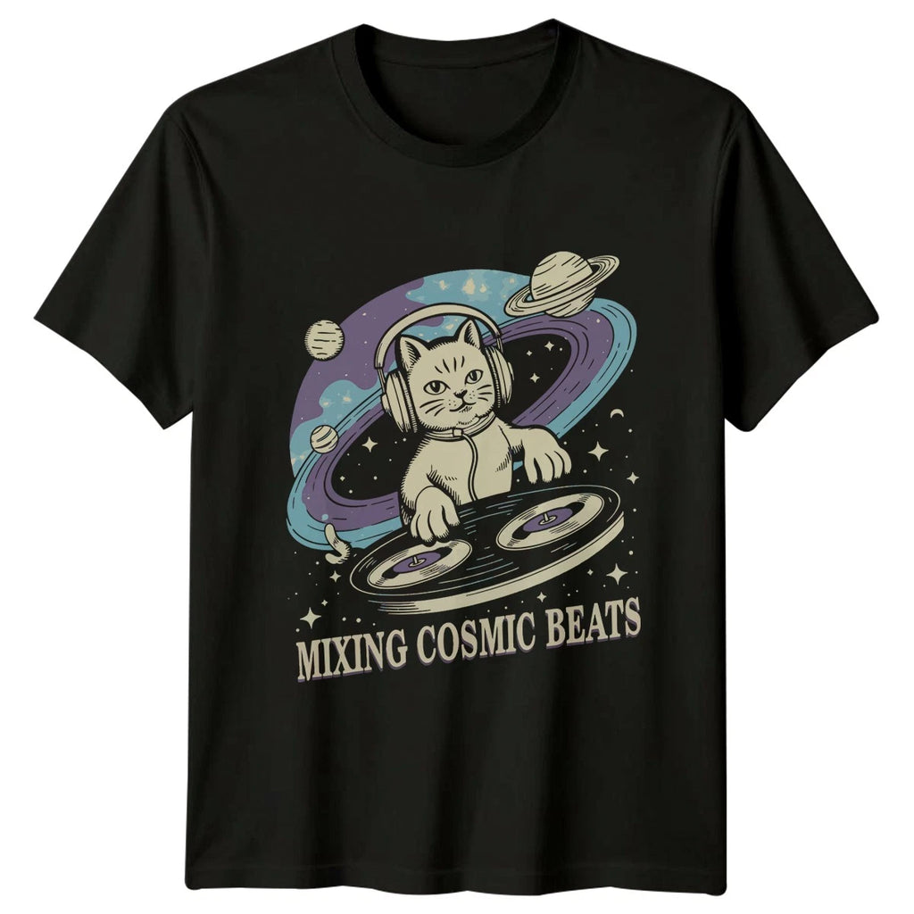 Making Cosmic Beats T-Shirt Astro Cat Music Birthday Gift For Him And Her