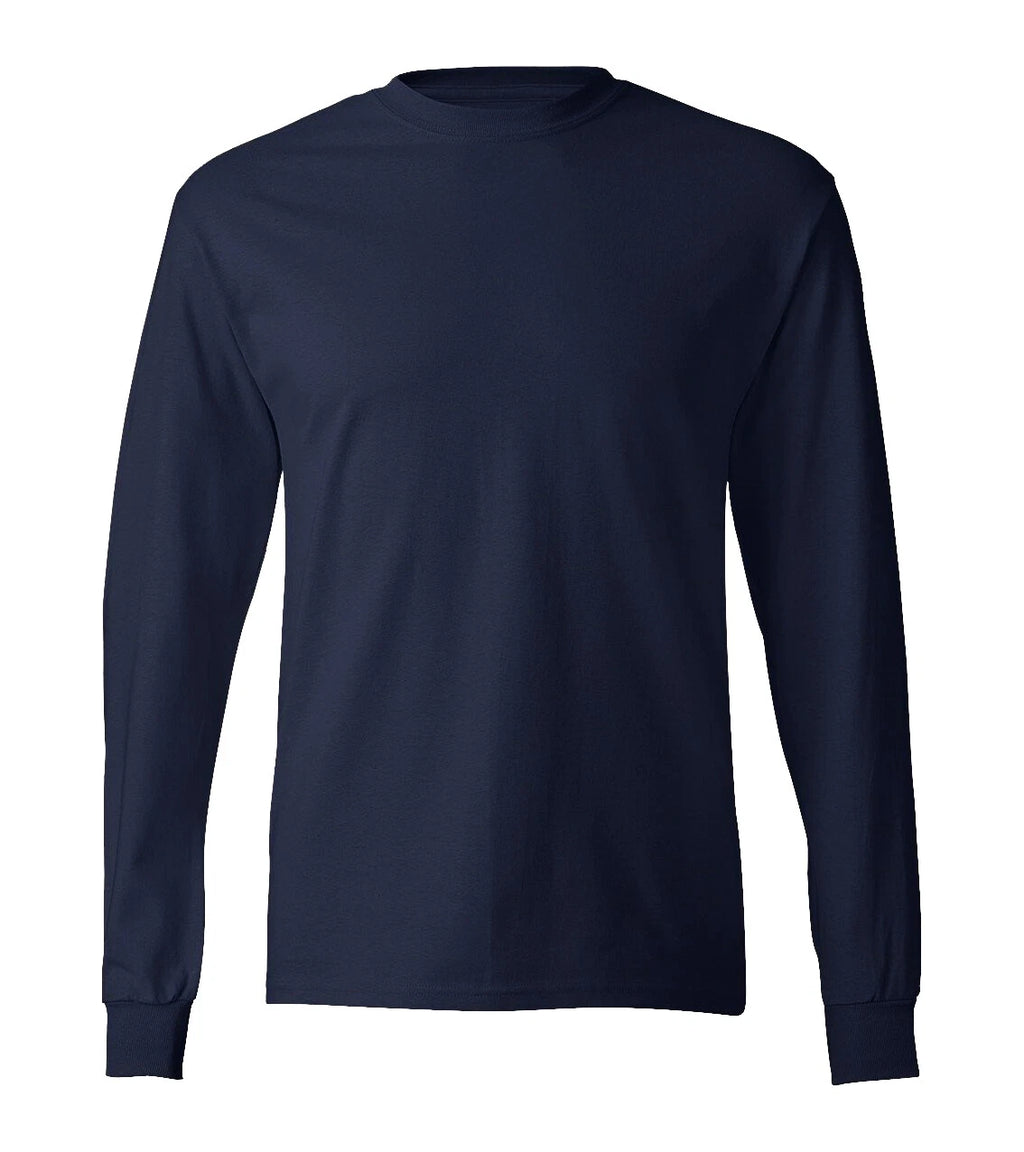 River Road Mens Long Sleeve Plain T-shirt Cuffs 100% Cotton Premium Casual Tee