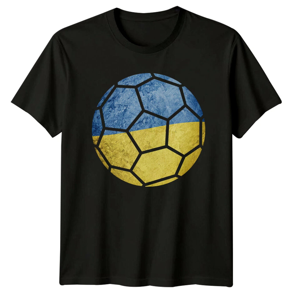 Ukraine Soccer Ball Sports Mens T-Shirt Womens Tee Graphic Unisex Top