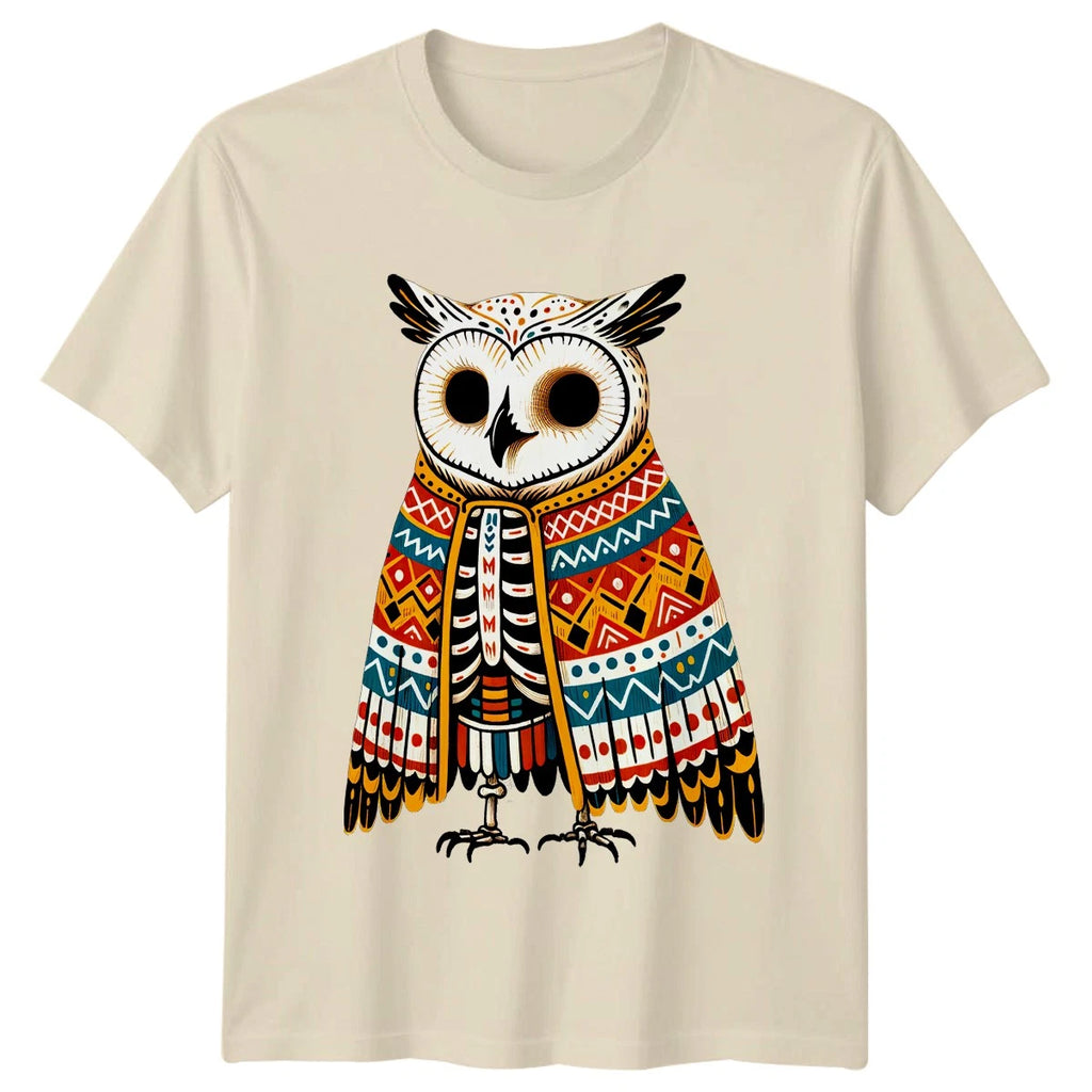 Boho Tribal Folk Art Owl T-Shirt Owl Animals Birthday Gift For Him And Her