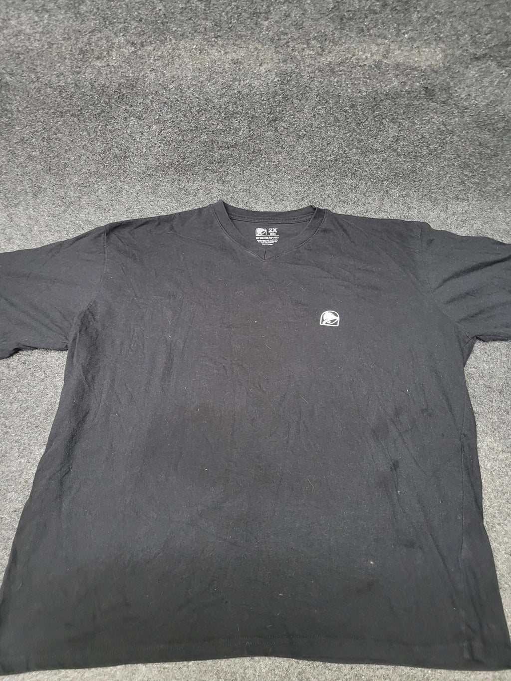 Taco Bell Shirt Mens 2XL Black V Neck Logo Graphic Fast Food Tee T-Shirt